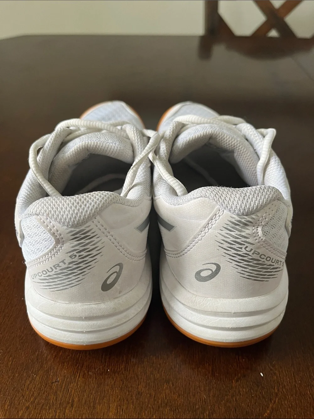 ASICS Women's White Athletic Shoes with Orange Outsole